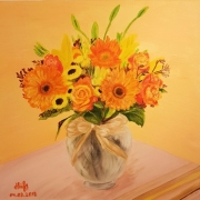 Glass vase with flowers