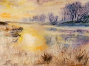 Snowy morning on the lake